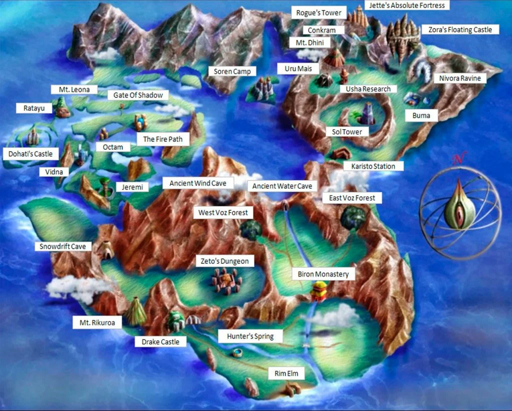 Mapa Completo mundo de Legend of Legaia